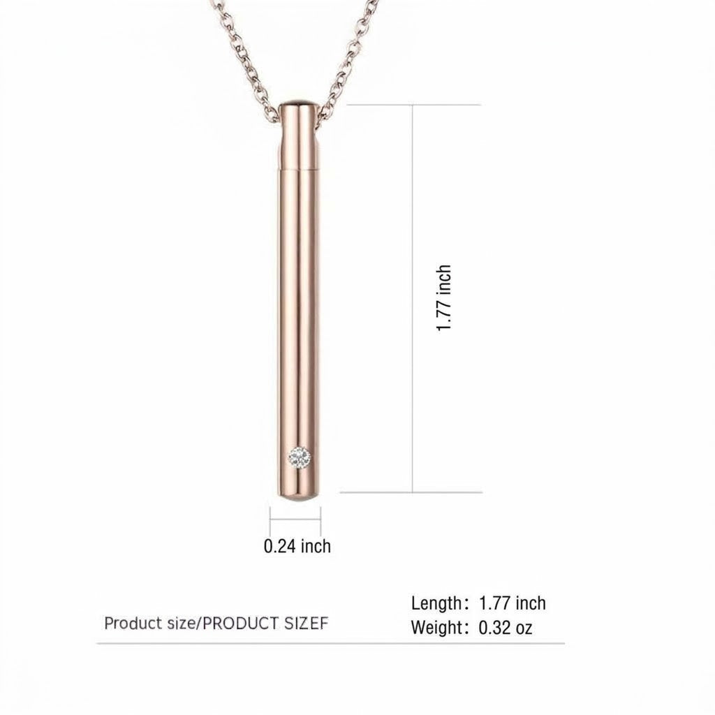 Cylindrical Urn Necklace Memorial Relatives Pet Essential Oil Pendant