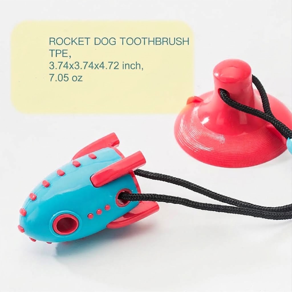 Rocket-Shaped Pet Treat Dispensing Chew Toy