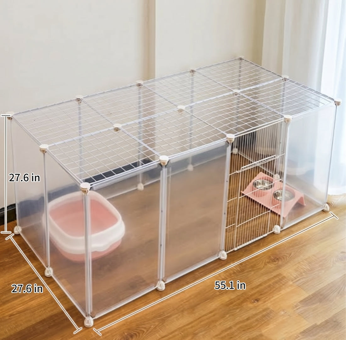 Transparent Resin Pet Fence Modular Indoor Enclosure