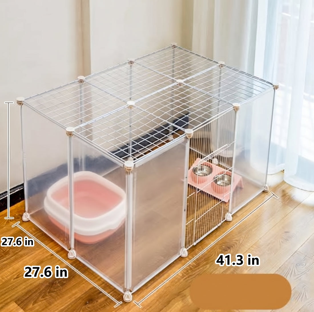 Transparent Resin Pet Fence Modular Indoor Enclosure