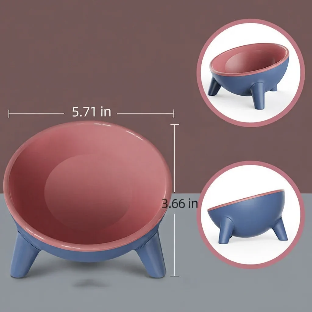 Pet Elevated Feeding Bowl With Stand Set